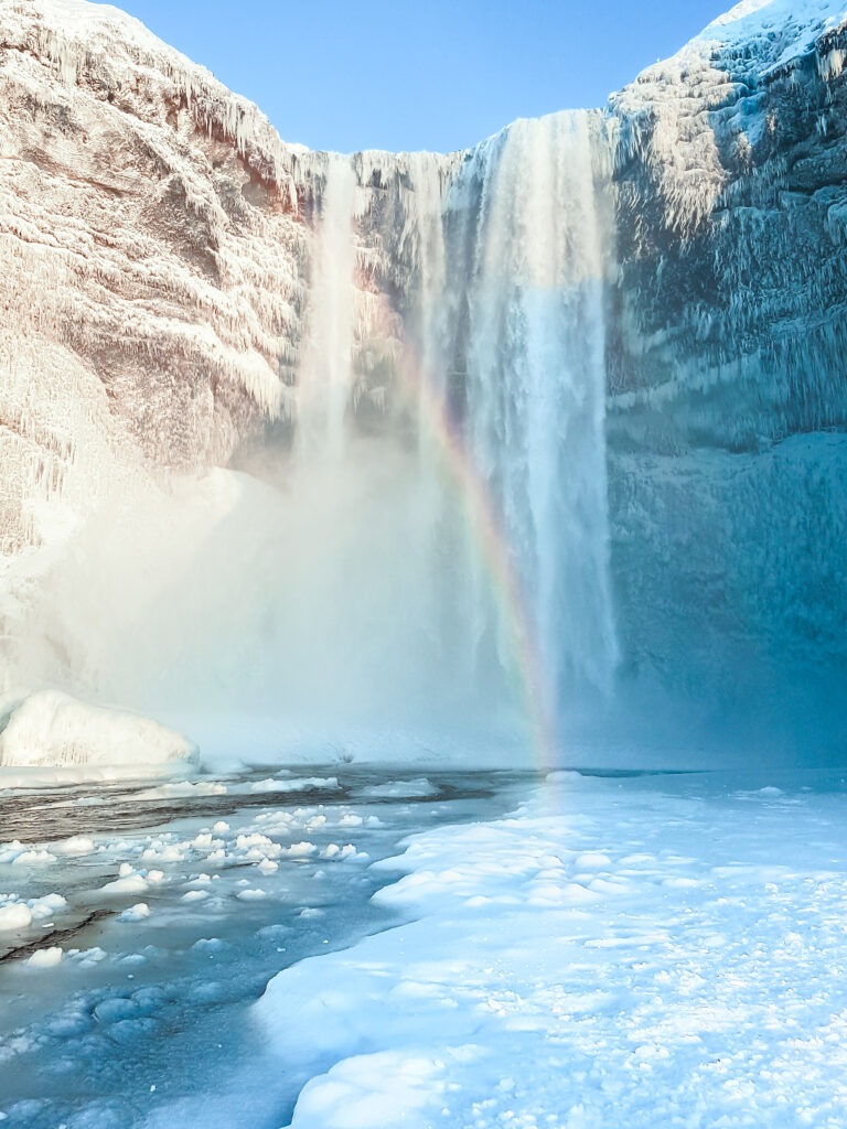 Weather conditions can easily change in Iceland during winter. That's why you can often see rainbows on the island.