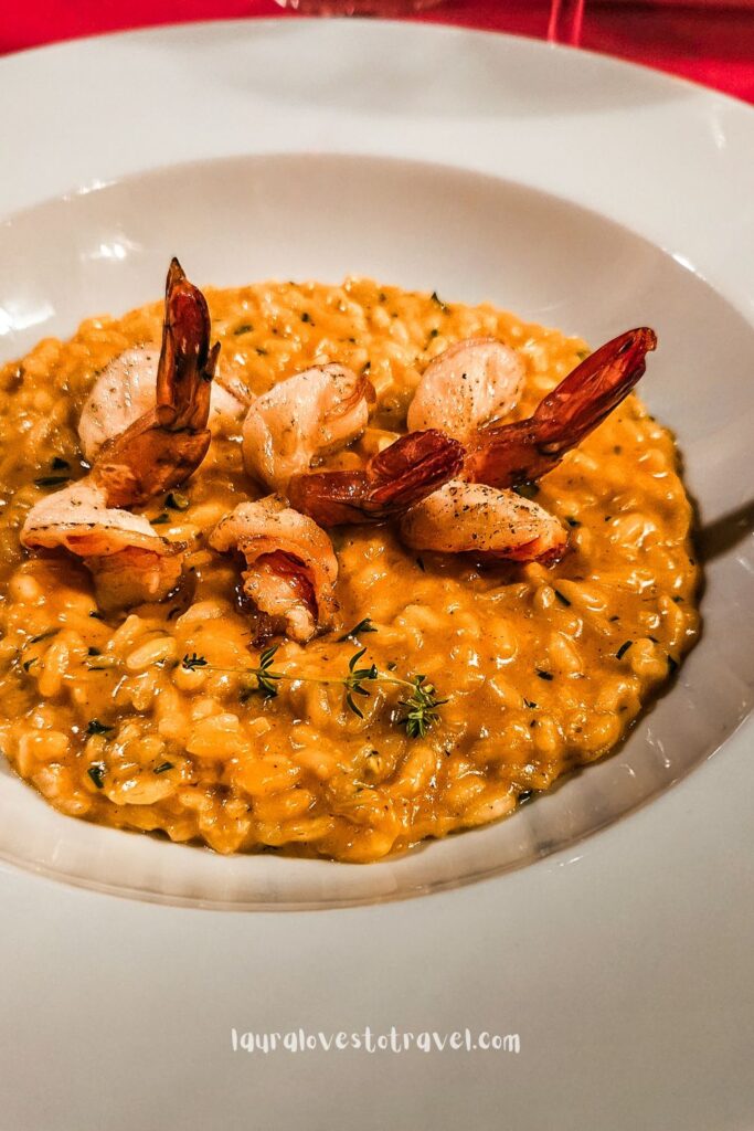 Saffraanrisotto bij Pepe Nero