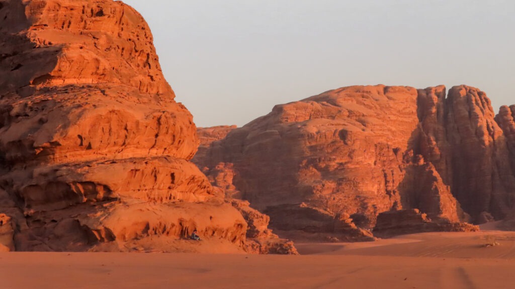The Wadi Rum Desert at sunset