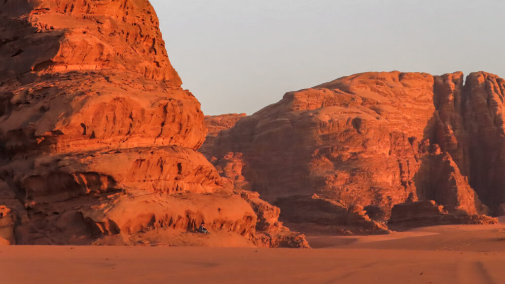 Sunset in the Wadi Rum desert, Jordan