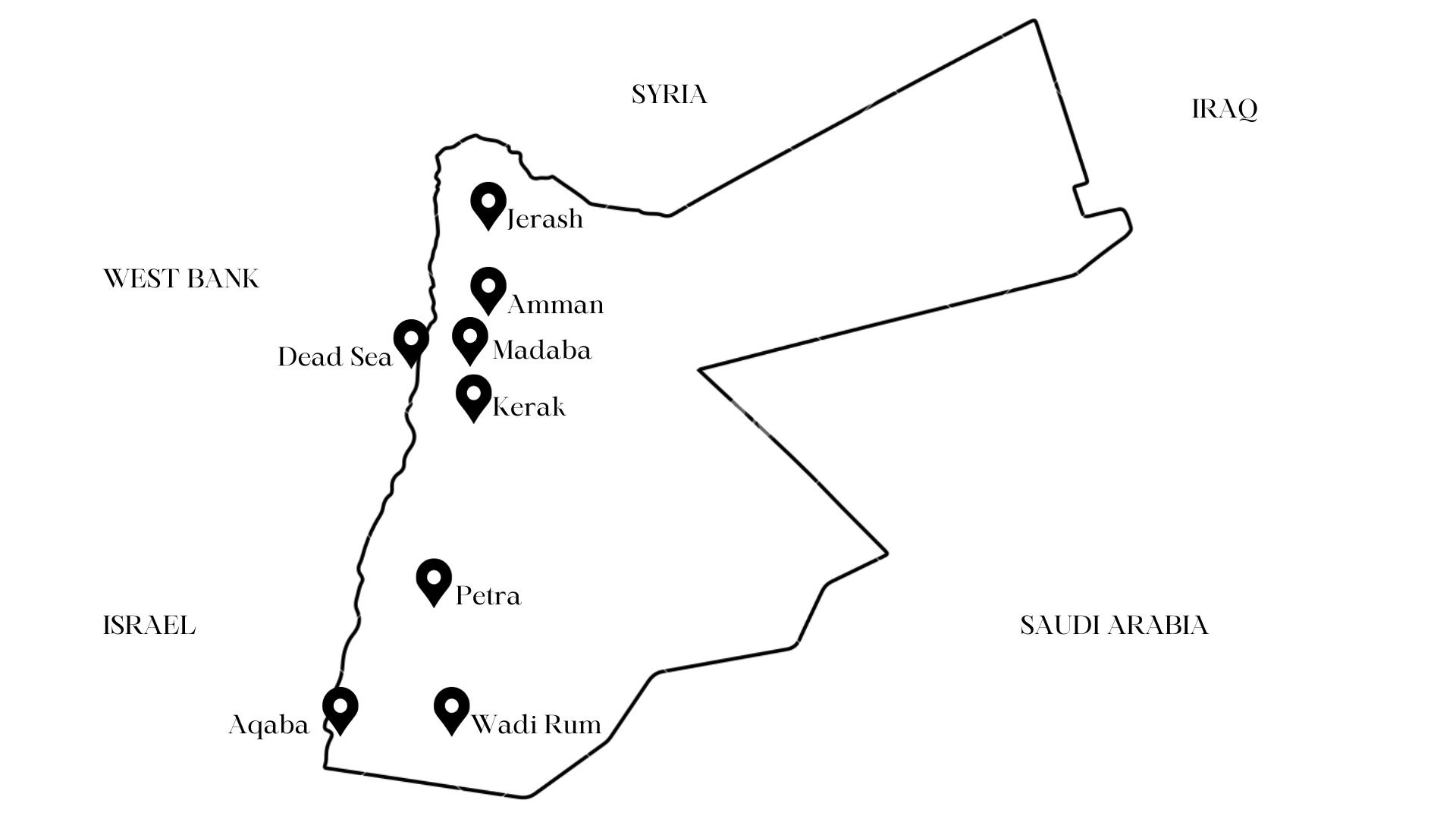 Map of cities in Jordan
