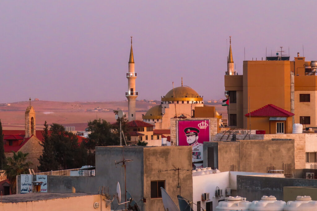 Mosque at sunset in Jordan