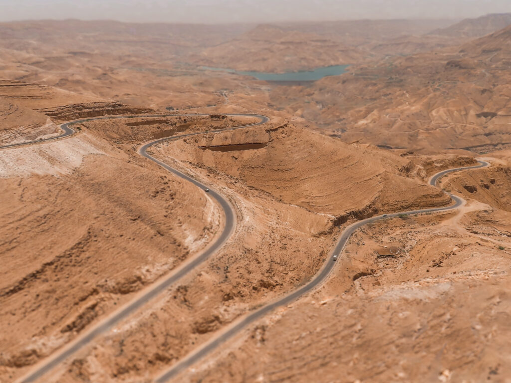 Winding roads in rural Jordan