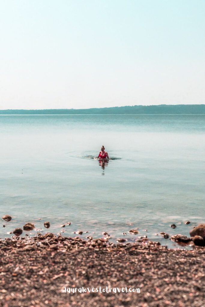 Swimming in Lago Bracciano, Italy