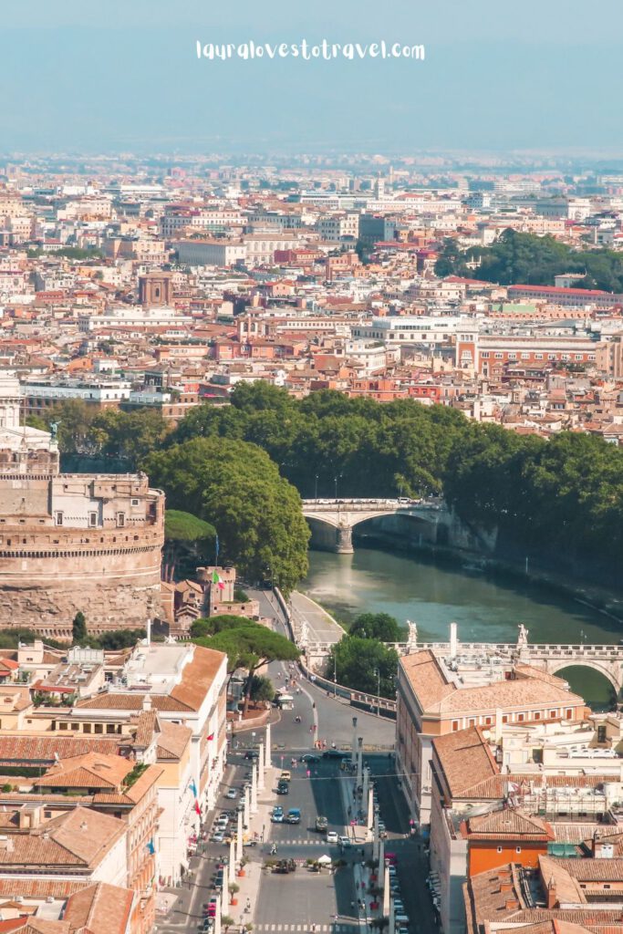 View from Vatican City on the city of Rome, Italy