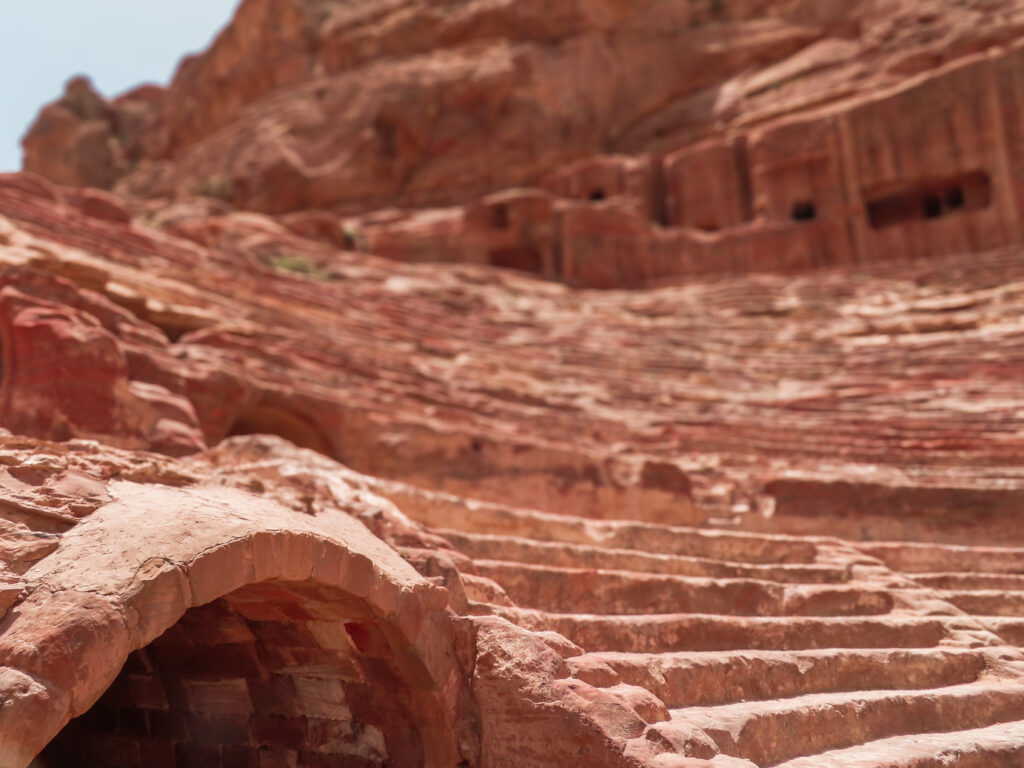 The Roman Theater in Petra, Jordan. Make sure to add this archaeological treasure to your Petra Itinerary