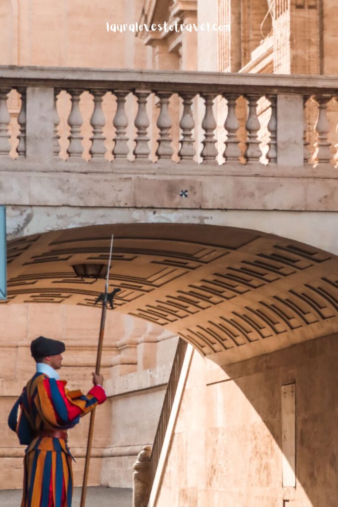 A guard in full uniform in Vatican City