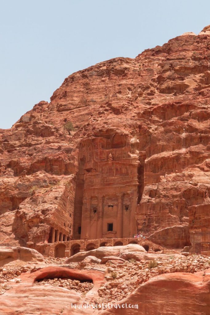 View on part of the Royal Tombs in Petra, Jordan