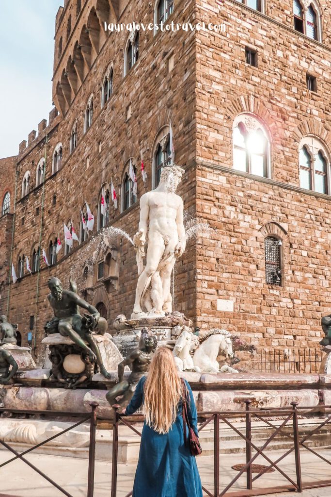 A replica of Michelangelo's  David in Florence, Italy