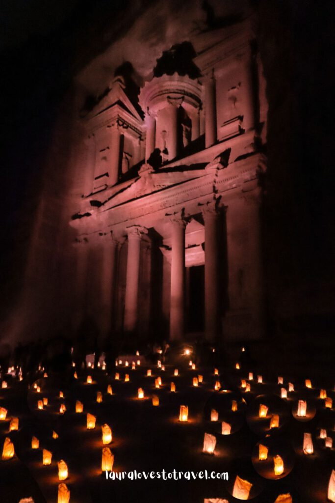 Hundreds of lanterns at Petra by Night in Jordan