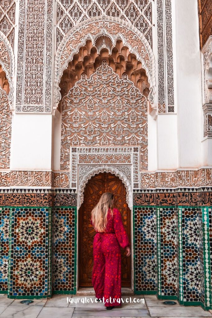 Laura inside a beautifully decorated doorway