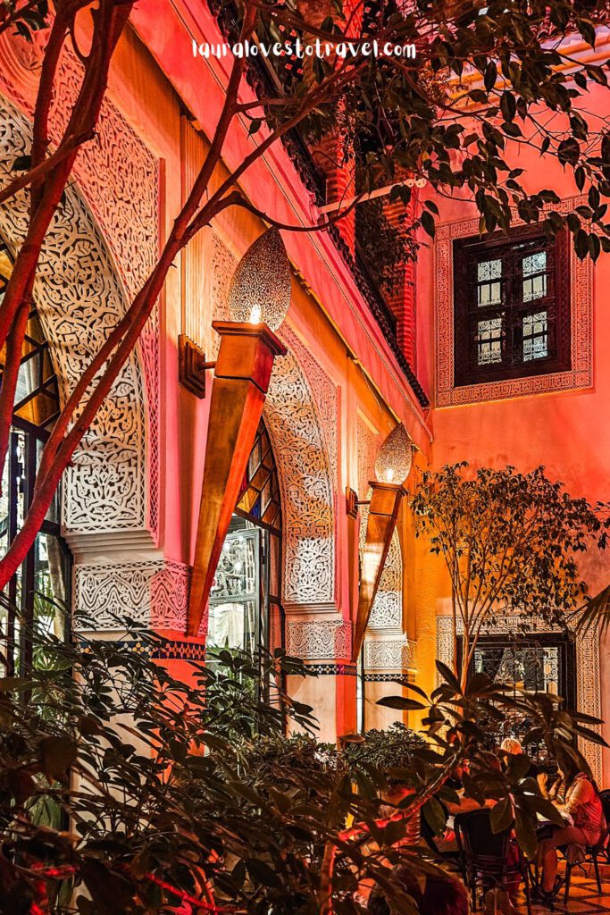 The interior of Le Bistro Arabe in Marrakech
