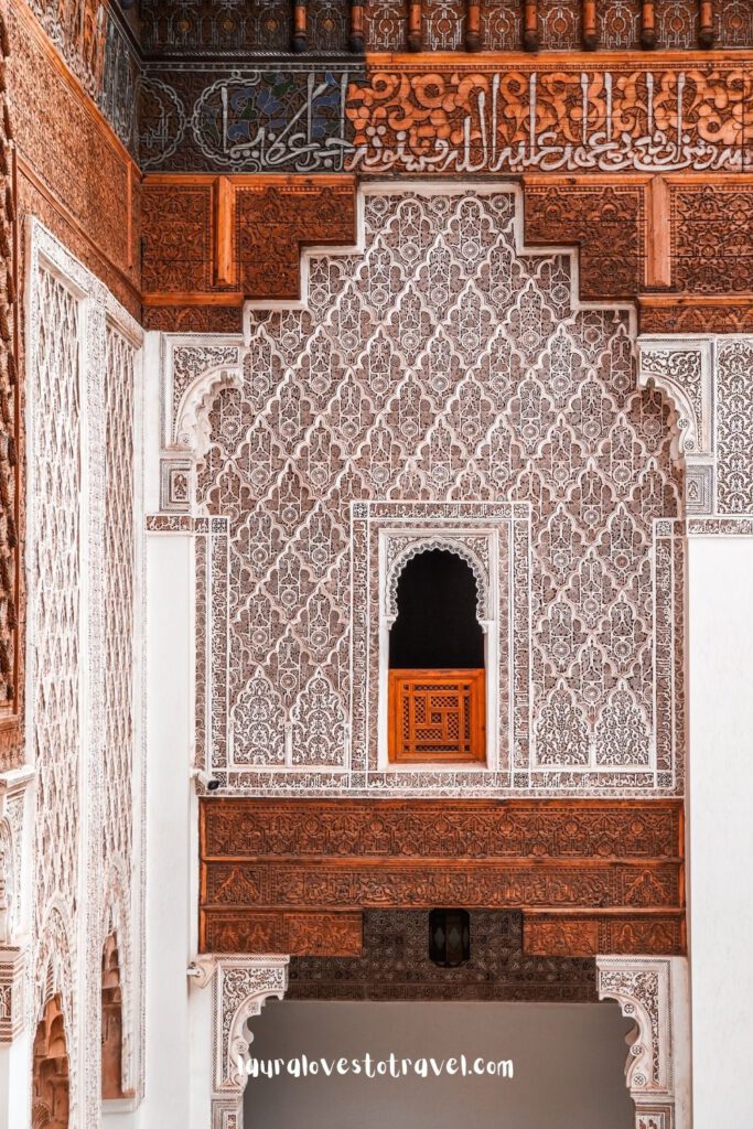 The intricate details of Ben Youssef Madrasa