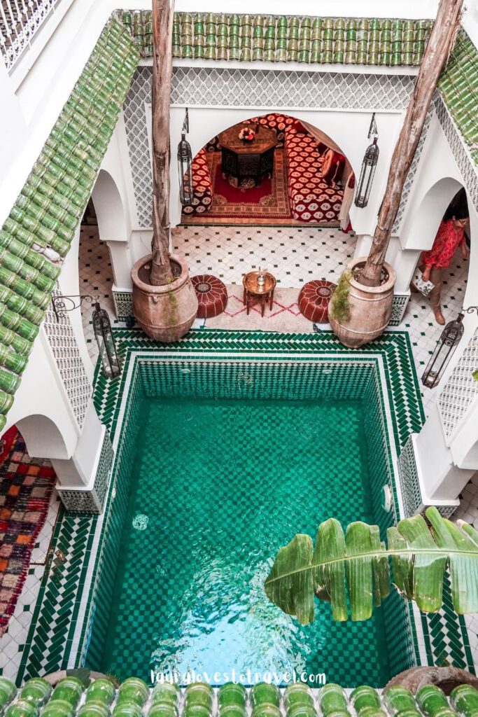 Pool inside a riad in Marrakesh, Morocco