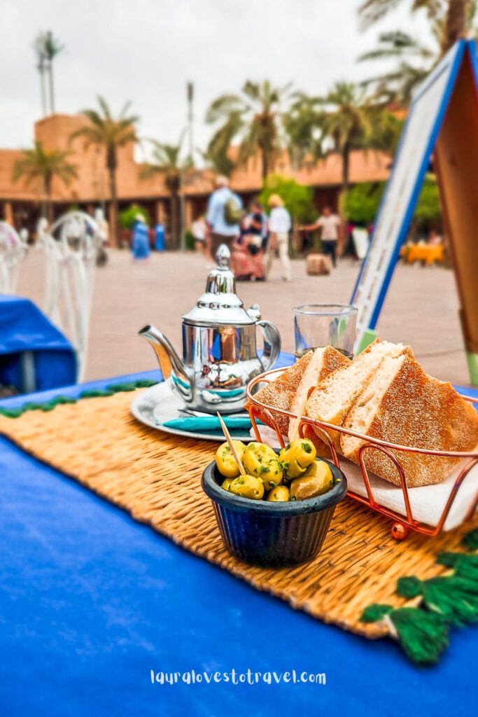 Drinking tea in the Mellah (Jewish quarter) of Marrakesh