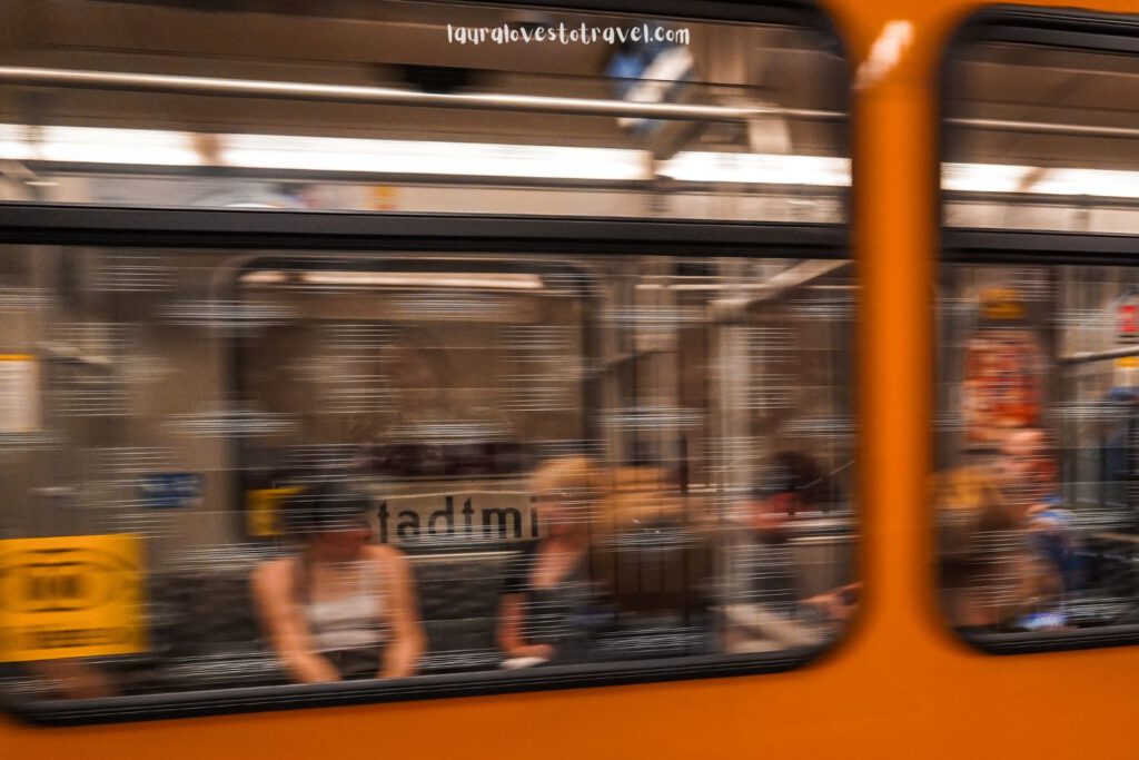 Taking the metro in Berlin, Germany